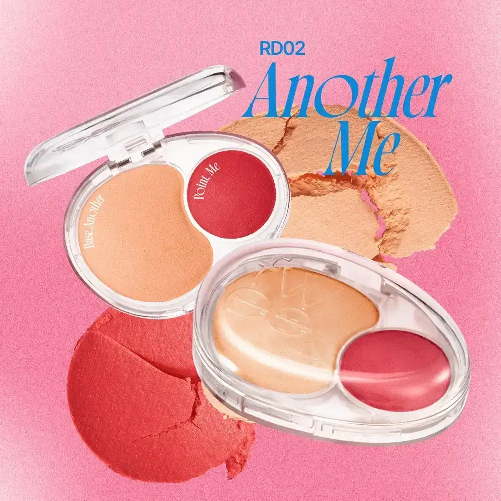 FWEE Mellow Dual Blusher - Gelee-artiges Rouge mit feuchtigkeitsspendender Schicht, konzipiert für das Auftragen in zwei Farbtönen mit Schichteffekt - 7,2 g - RD02 Another me