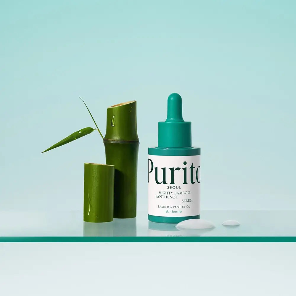 PURITO Mighty Bamboo Panthenol Serum - Gesichtsserum mit Panthenol und Ectoin zur Stärkung der Feuchtigkeitsbarriere und Erhaltung des Komforts trockener und empfindlicher Haut - 30 ml