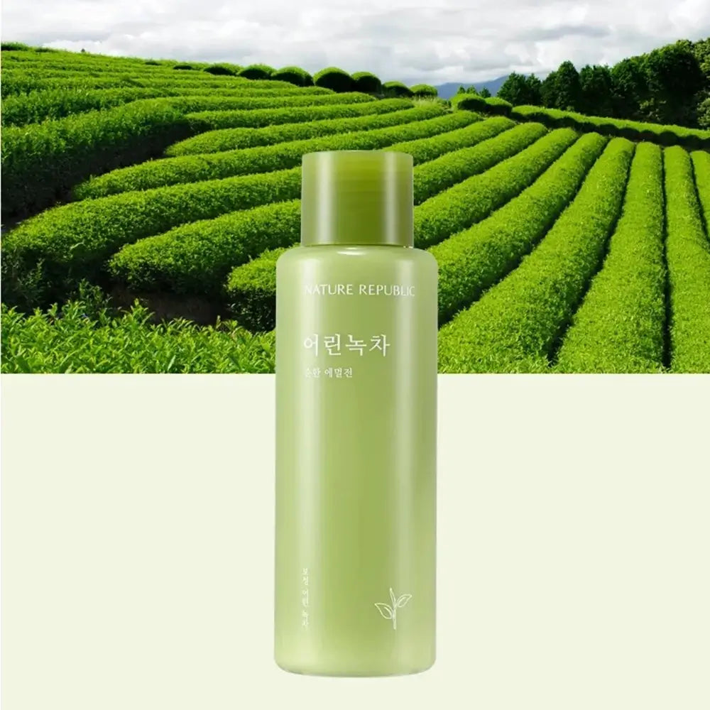 NATURE REPUBLIC Mild Green Emulsion Emulsie hidratanta pentru fata cu ceai verde - Hidratare profunda si efect antioxidant, 155 ml