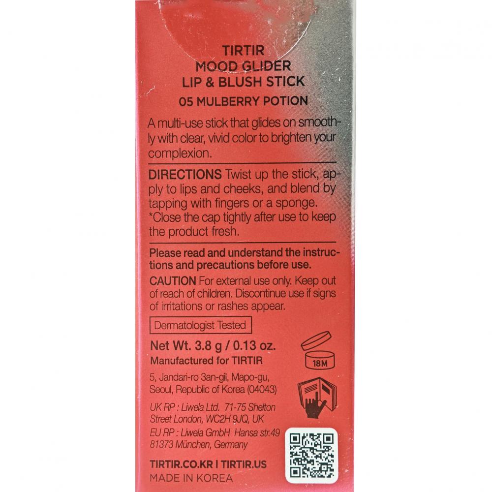 TIRTIR Mood Glider Lippen- und Rouge-Stift, 05 Mulberry Potio, 3,8 g