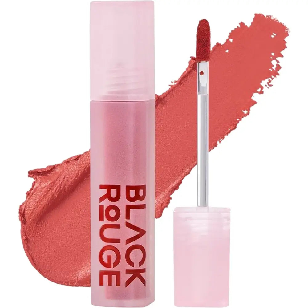 BLACK ROUGE Muddish Cushion Velvet Lippenstift MV01 Peach Pudding - Feuchtigkeitsspendend, Mattierend & Langanhaltend, 4g