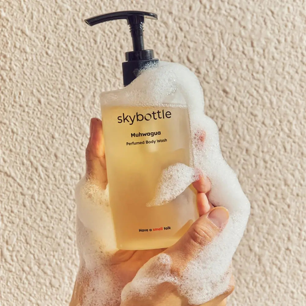 SKYBOTTLE Muhwagua Duschgel - mit Feigenextrakt und Feigenblättern formuliert, das zur Hautreinigung und zum Hautkomfort beiträgt - 300 ml