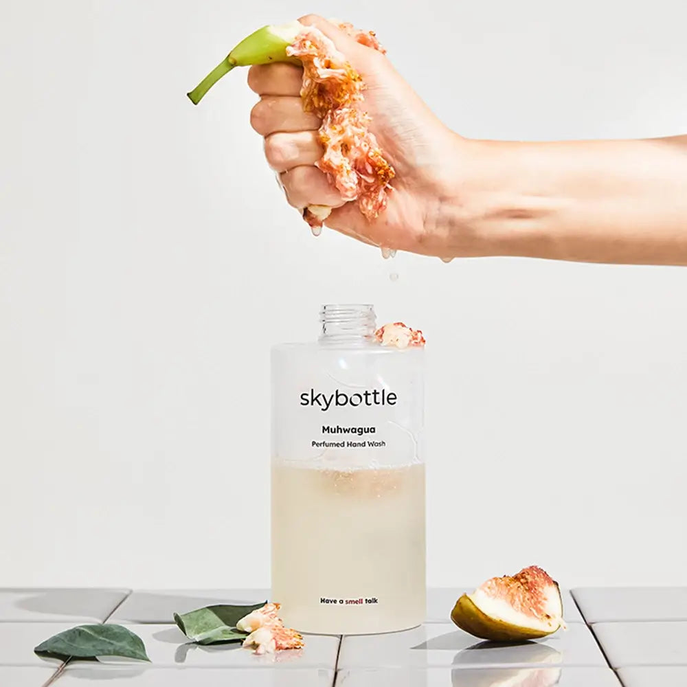 SKYBOTTLE Muhwagua Hand Wash - Parfümierte Flüssigseife mit Feigenfrucht und Feigenblatt für feuchtigkeitsspendende und geschmeidige Hände - 300 ml