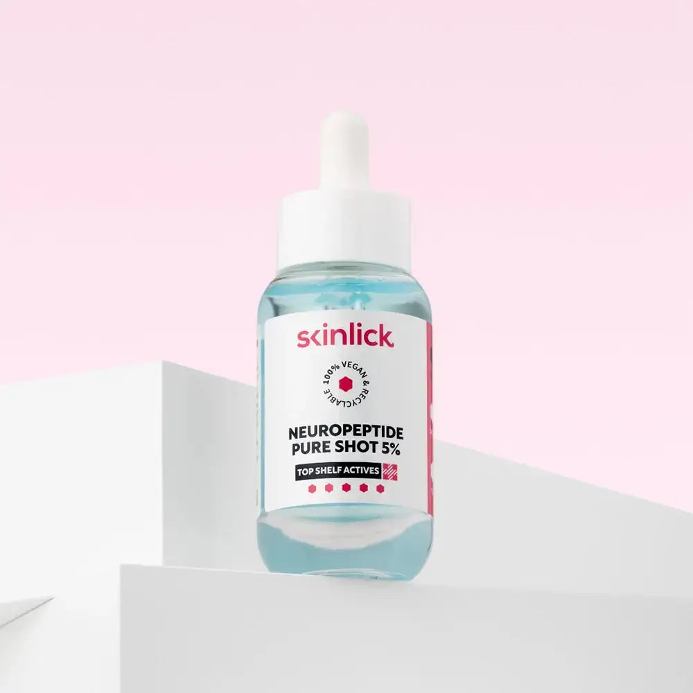 SKINLICK Neuropeptide Pure Shot 5% - Gesichtsserum mit Argireline Amplified Peptide Solution Acetyl Hexapeptide-8 und Glycerin zur Reduzierung sichtbarer dynamischer Falten - 30 ml