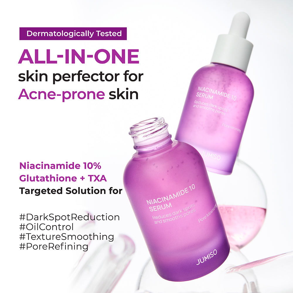 JUMISO Niacinamid 10 Serum - Gesichtsserum mit 10 % Niacinamid und Tranexamsäure TXA zur Verbesserung des Erscheinungsbilds von Poren, zur Regulierung überschüssigen Talgs und zur Ausgleichung des Hauttons - 40 ml