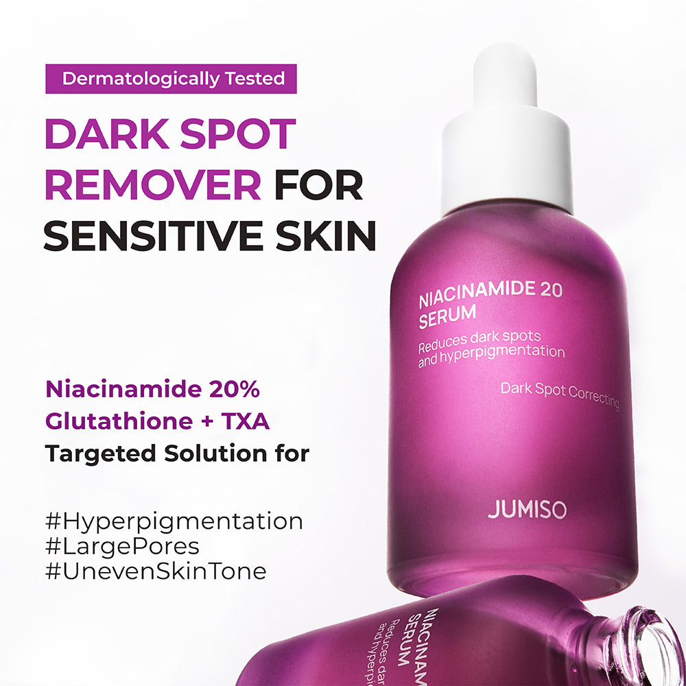 JUMISO Niacinamid 20 Serum - Gesichtsserum mit Niacinamid und Tranexamsäure zur Aufhellung von Pigmentflecken, Hyperpigmentierung und Aknenarben - 40 ml