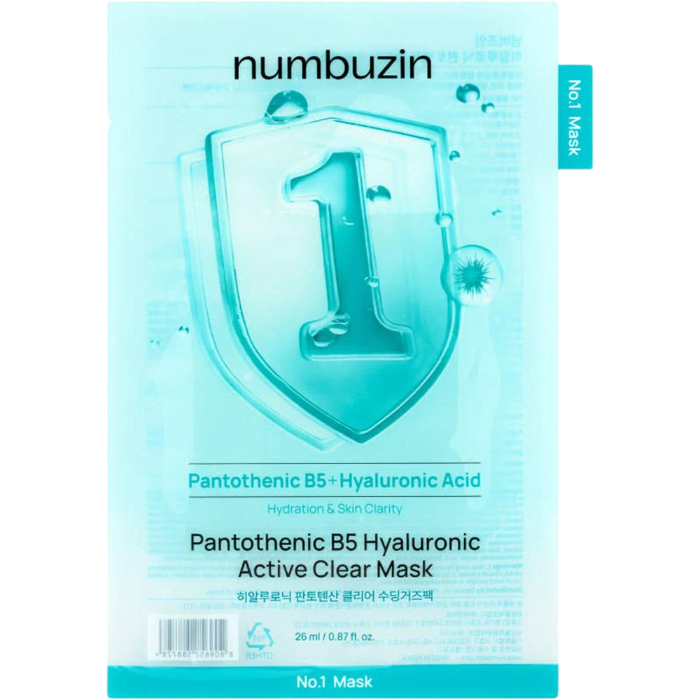 NUMBUZIN No.1 Pantothensäure B5 Hyaluronsäure Active Clear Maske