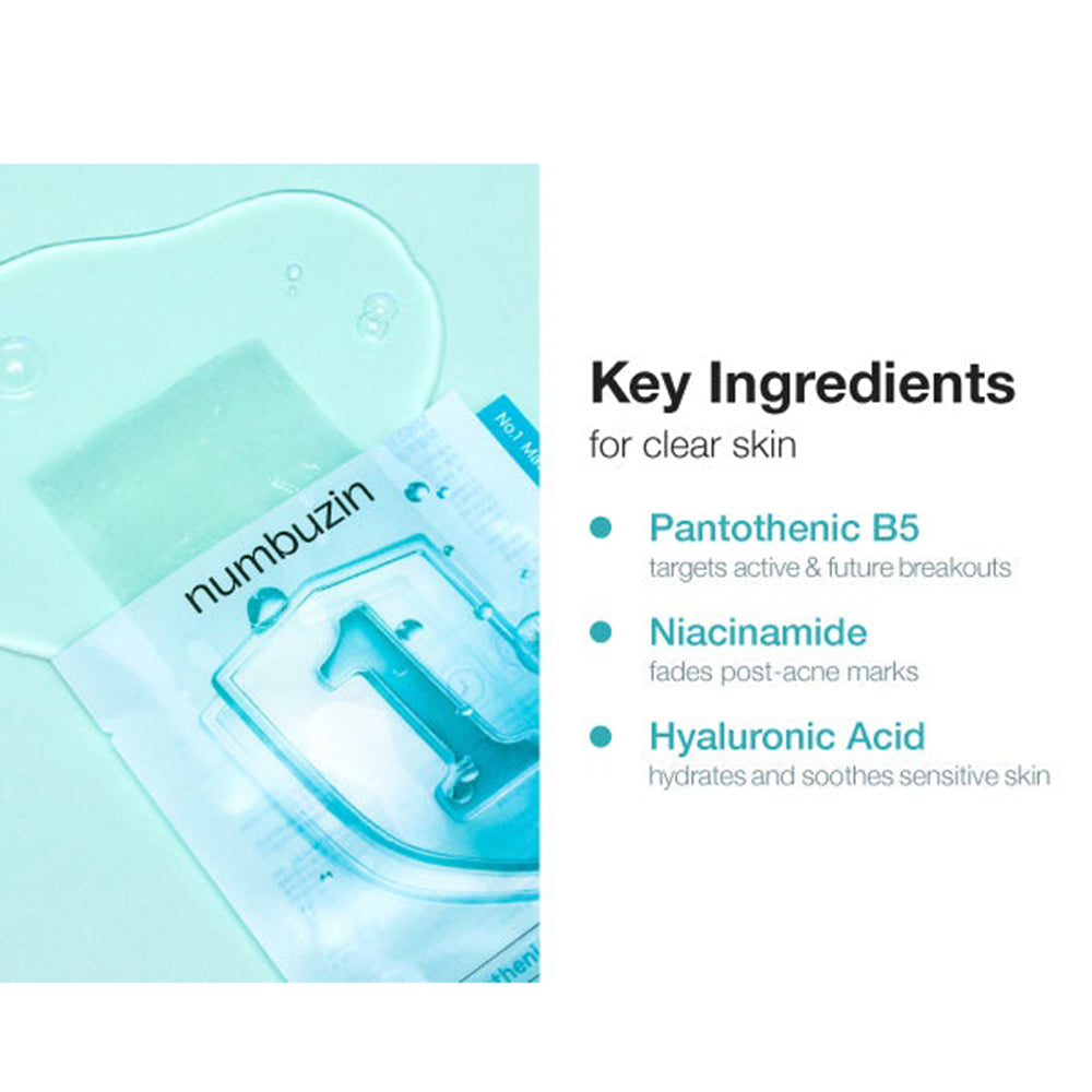 NUMBUZIN No.1 Pantothensäure B5 Hyaluronsäure Active Clear Maske