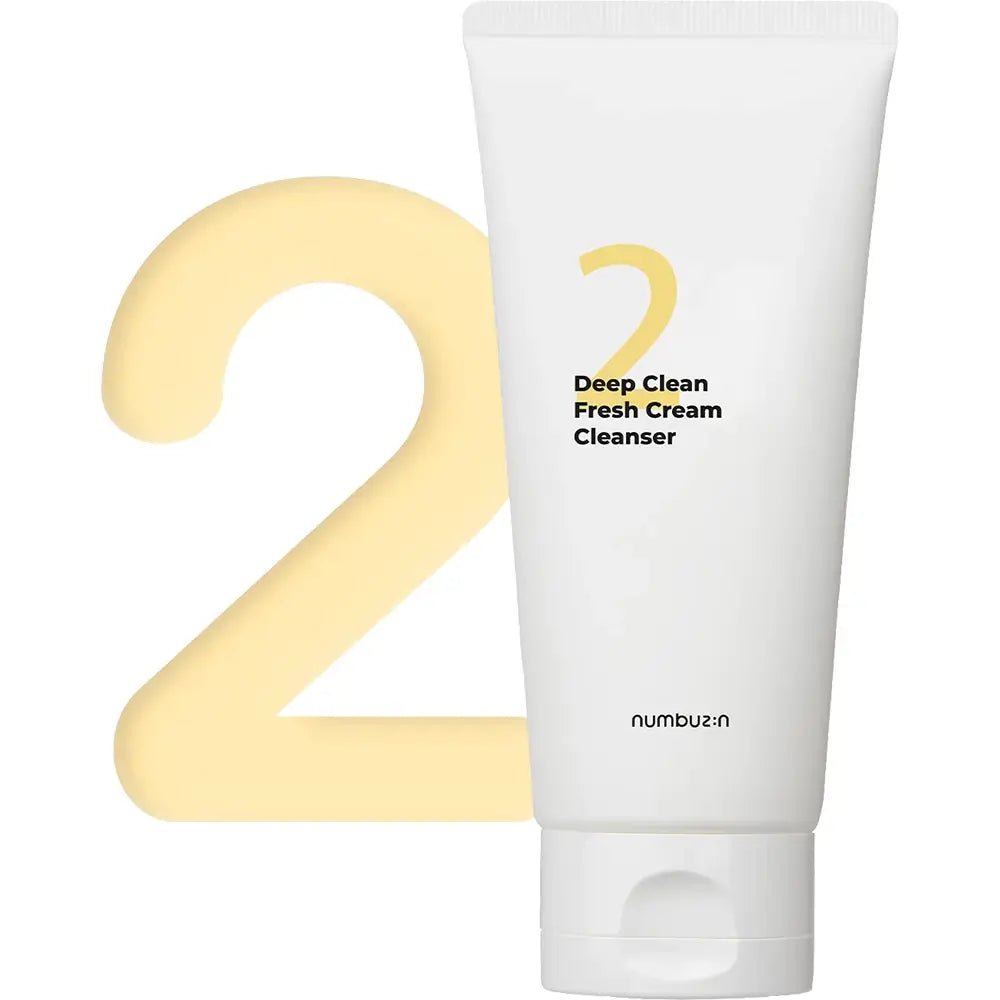 NUMBUZIN Nr.2 Deep Clean Fresh Cream Cleanser - Reinigingscrème geformuleerd met glycerine en Coco-Glucoside, die helpt bij het verwijderen van onzuiverheden, overtollig talg en make-upresten en het behouden van natuurlijke hydratatie - 120 ml