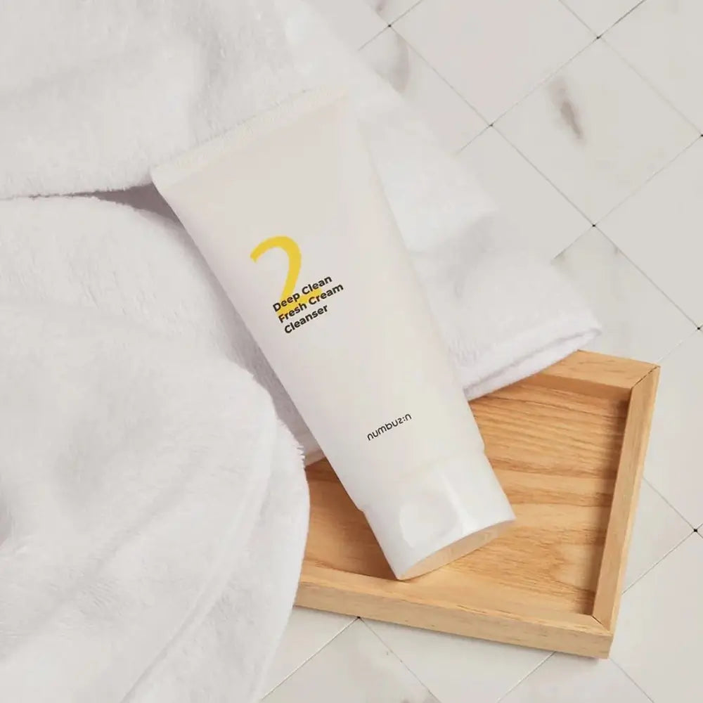 NUMBUZIN Nr.2 Deep Clean Fresh Cream Cleanser - Reinigingscrème geformuleerd met glycerine en Coco-Glucoside, die helpt bij het verwijderen van onzuiverheden, overtollig talg en make-upresten en het behouden van natuurlijke hydratatie - 120 ml