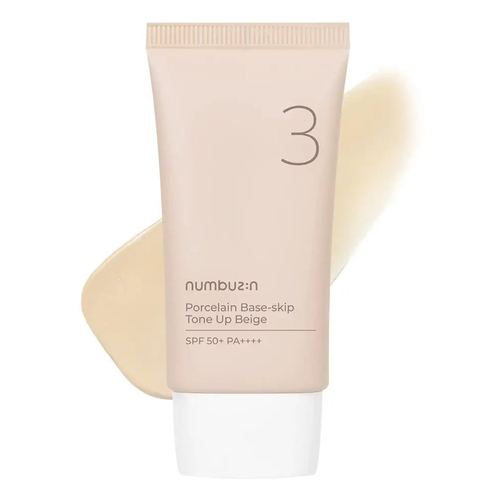 NUMBUZIN Nr.3 Porcelain Base-Skip Crema Colorata Beige - UV Schutz und Teint-Aufhellung, 50ml