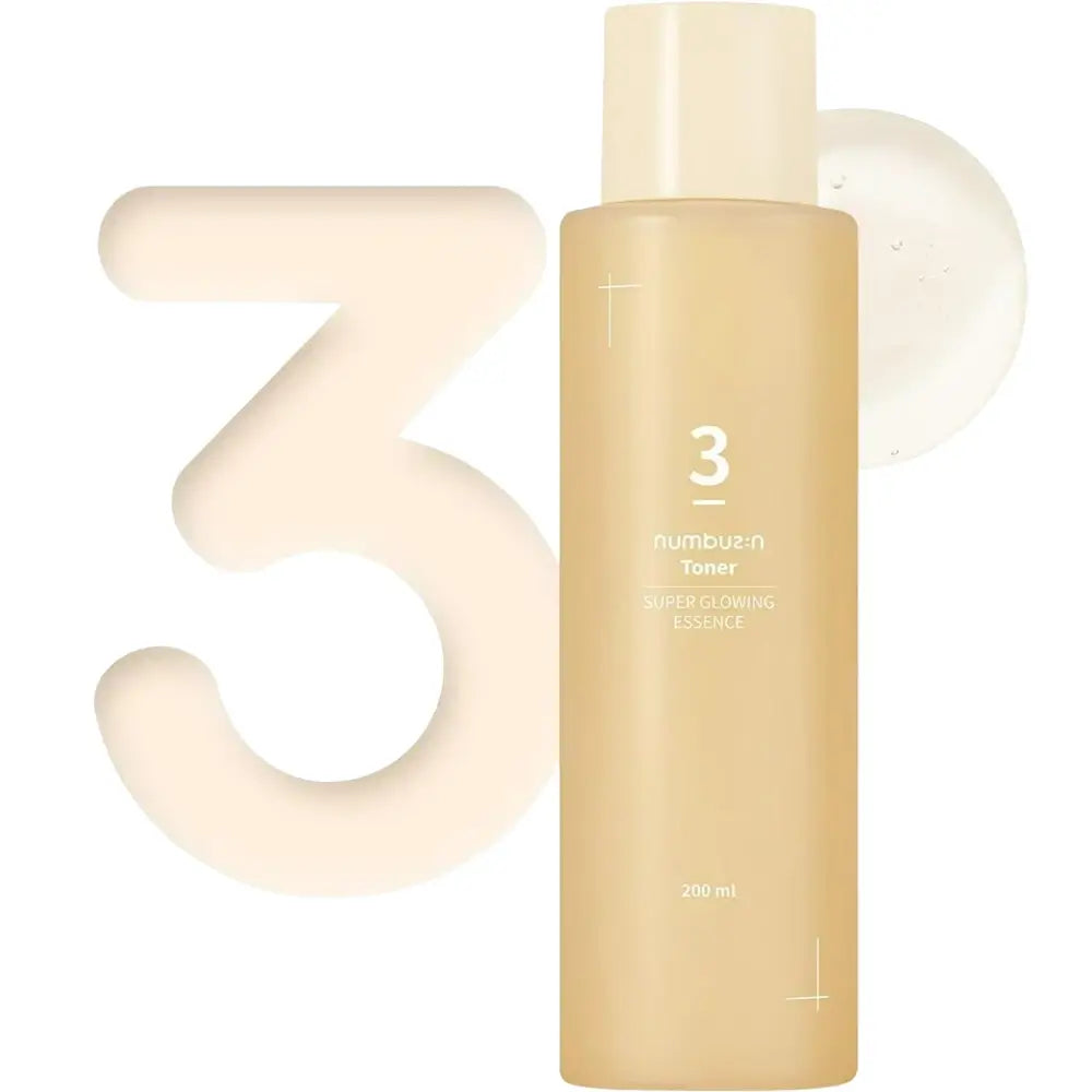 NUMBUZIN Nr.3 Super Glowing Essence Toner Gesichtswasser - Intensive Feuchtigkeit und Ausstrahlung, 200 ml