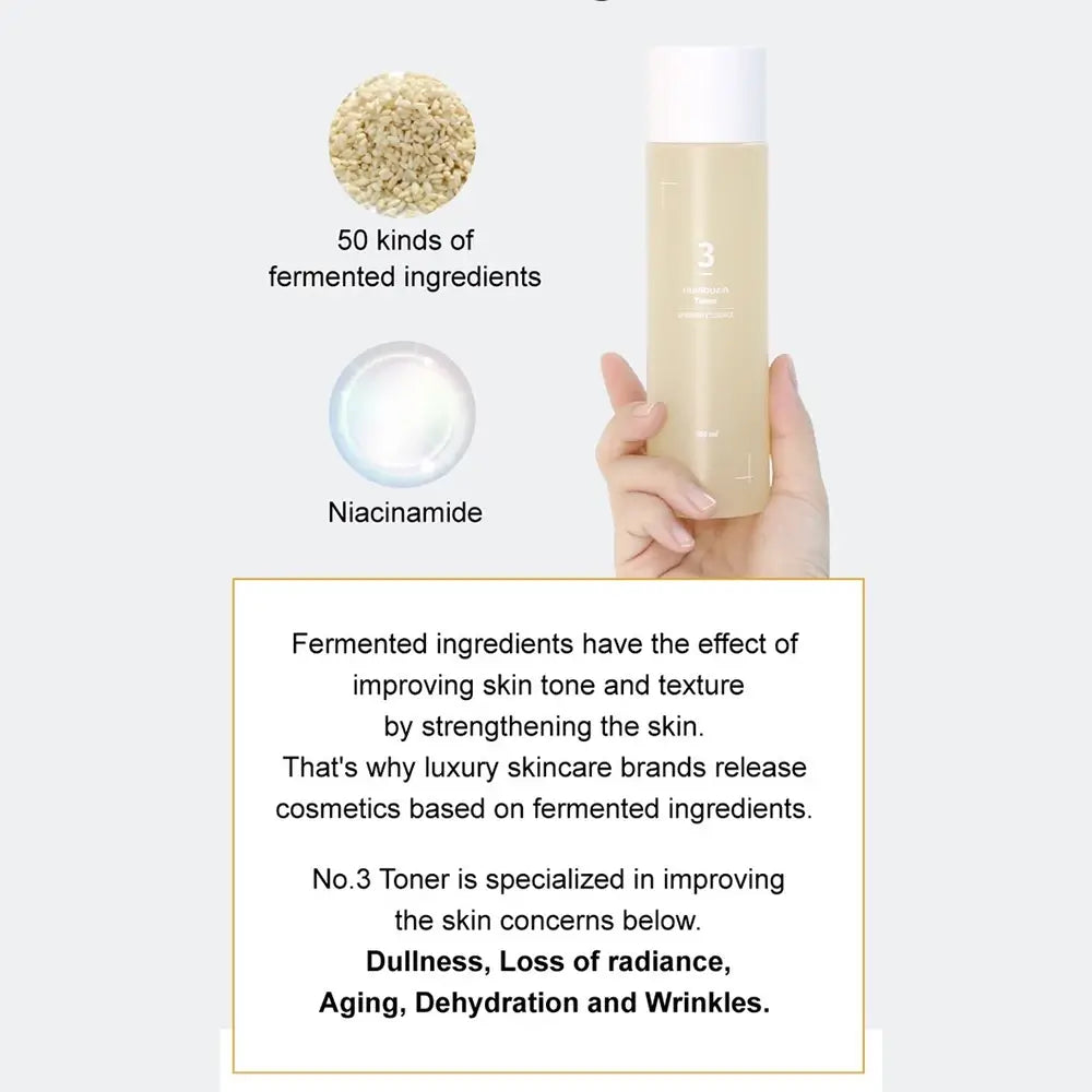 NUMBUZIN Nr.3 Super Glowing Essence Toner Gesichtswasser - Intensive Feuchtigkeit und Ausstrahlung, 200 ml