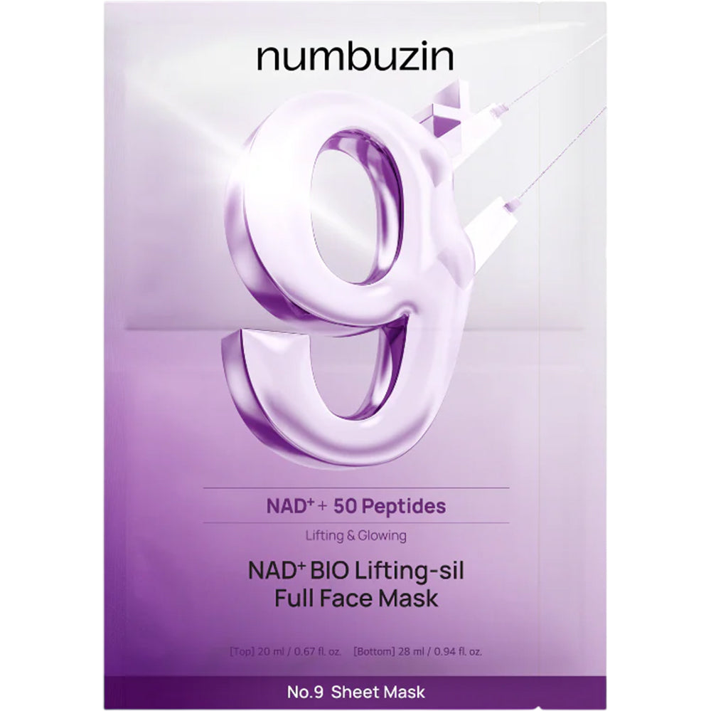 NUMBUZIN No.9 NAD Bio Lifting-sil Full Face Pach Sheet - masca de fata tip servetel formulata cu NAD+ si adenozina - 28 ml