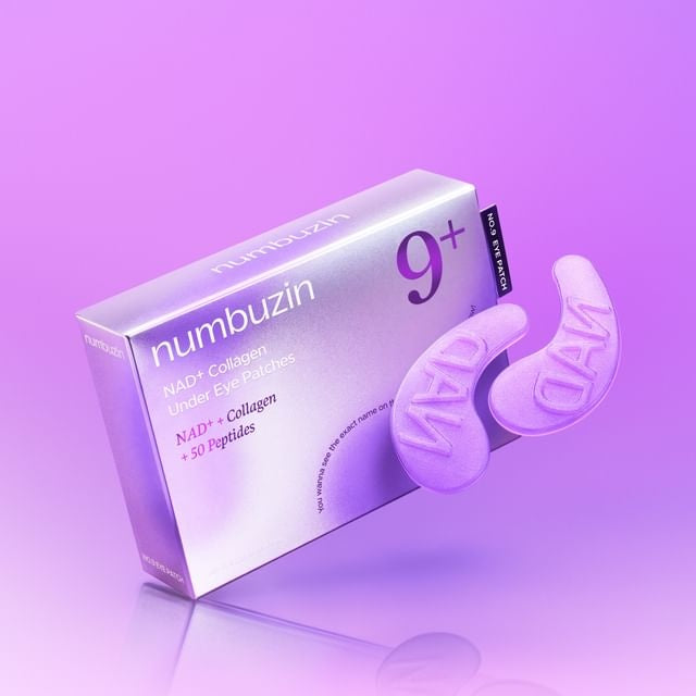 NUMBUZIN No.9 NAD+Collagen Under Eye Patches - benzi pentru ochi formulate cu colagen marin si niacinamida, care contribuie la diminuarea aspectului cearcanelor si la mentinerea prospetimii zonei perioculare - 5 buc