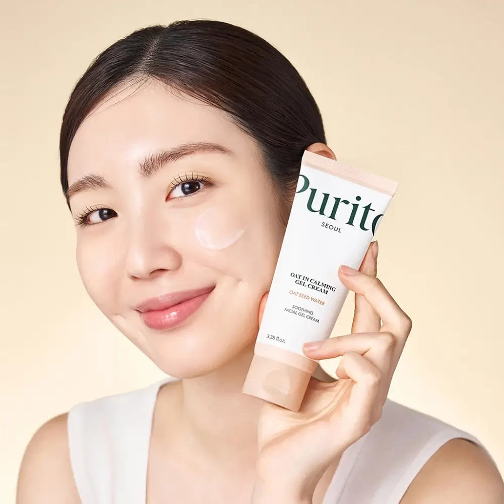 PURITO Oat-In beruhigendes Gel-Creme - Gesichtscreme formuliert mit Gunsan Haferkernwasser und Panthenol, die zur Hautfeuchtigkeit und zur Aufrechterhaltung des Hautgleichgewichts beitragen - 100 ml