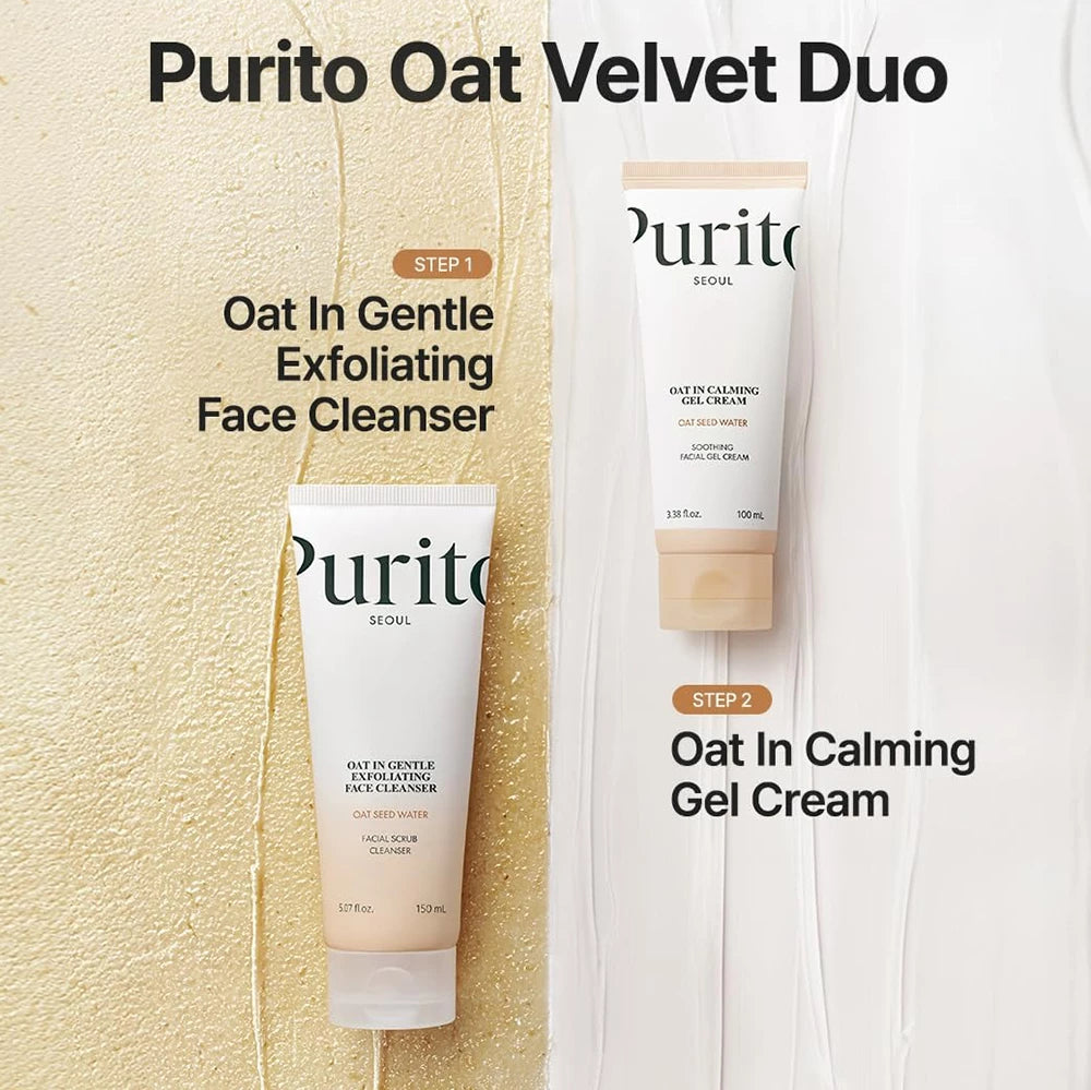 PURITO Oat-In Gentle Exfoliating Face Cleanser - Peeling-Reiniger mit Hafer und Haferkernextrakt zur Reinigung und Peeling empfindlicher, zu Trockenheit neigender Haut und zur Aufrechterhaltung der Feuchtigkeit - 150 ml