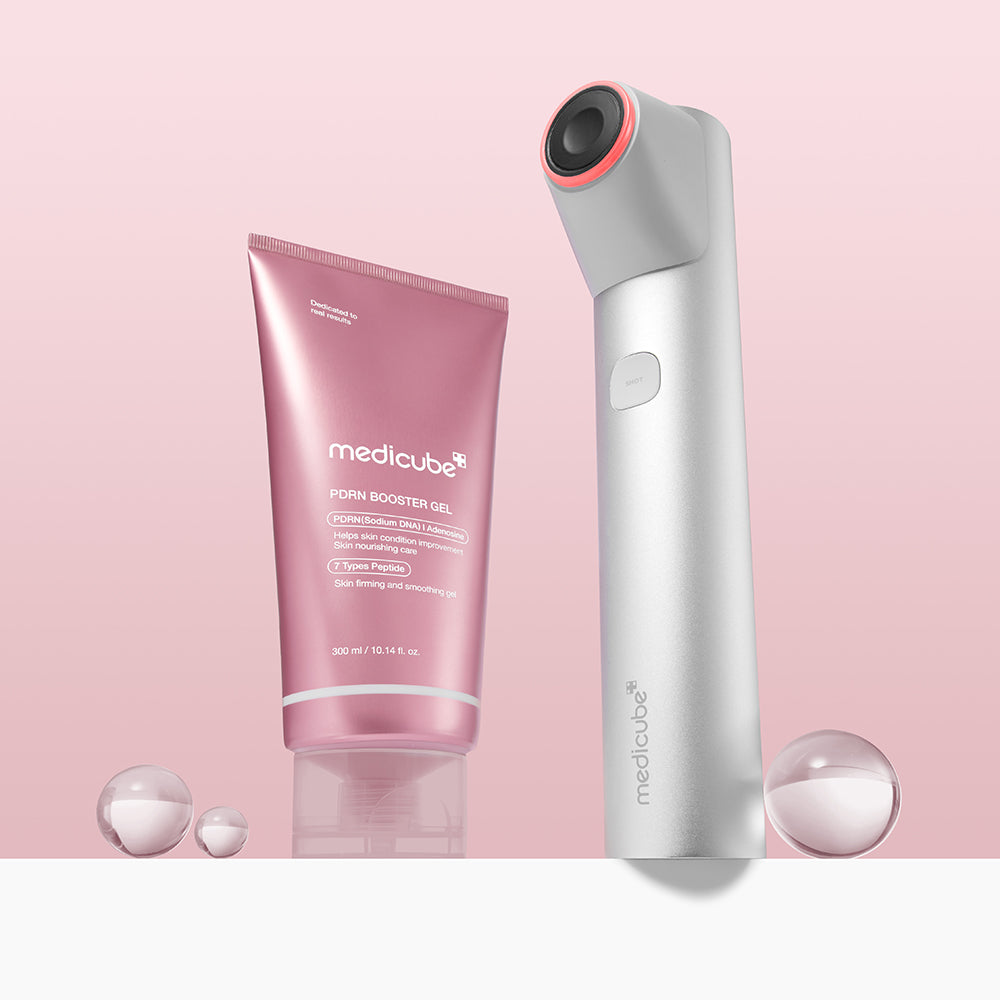 MEDICUBE PDRN Booster Gel - Gesichtsgel mit Natrium-DNA (PDRN) und Niacinamid zur Hautfeuchtigkeitsversorgung und -pflege - 300 ml