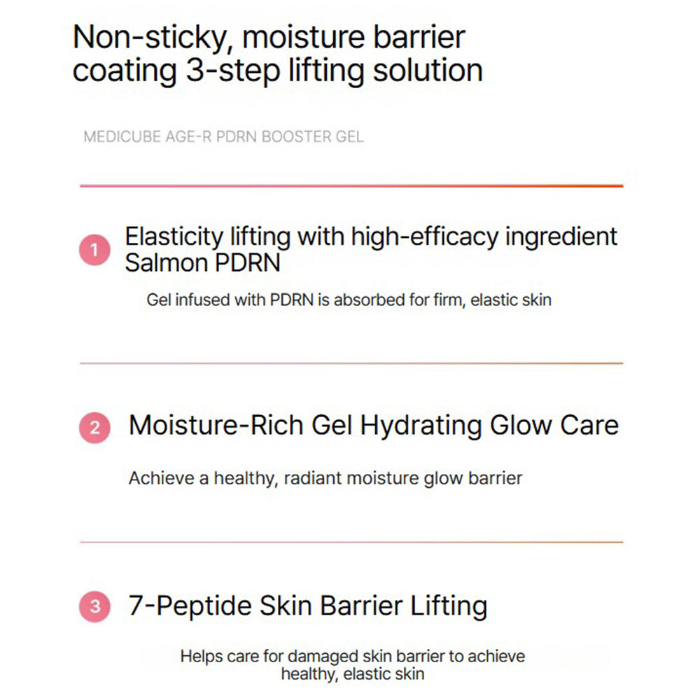 MEDICUBE PDRN Booster Gel - Gesichtsgel mit Natrium-DNA (PDRN) und Niacinamid zur Hautfeuchtigkeitsversorgung und -pflege - 300 ml