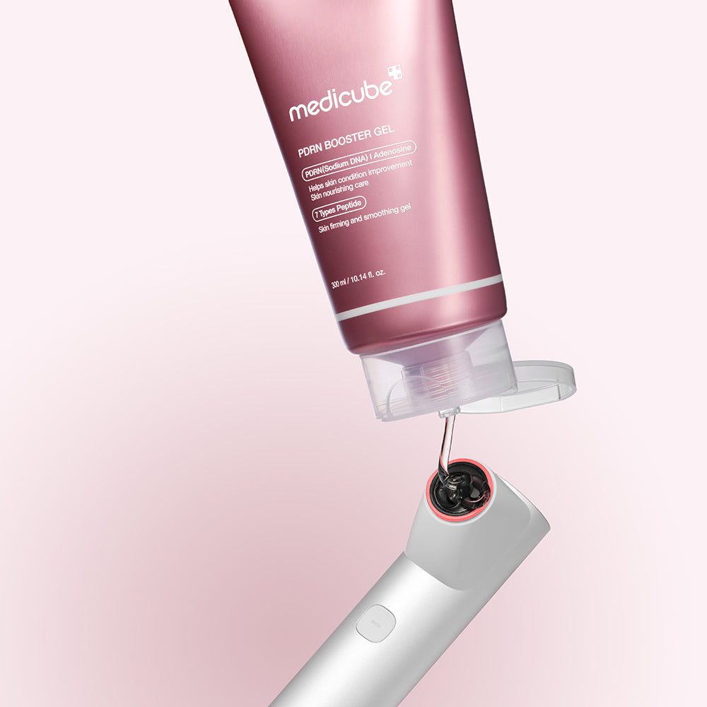MEDICUBE PDRN Booster Gel - Gesichtsgel mit Natrium-DNA (PDRN) und Niacinamid zur Hautfeuchtigkeitsversorgung und -pflege - 300 ml