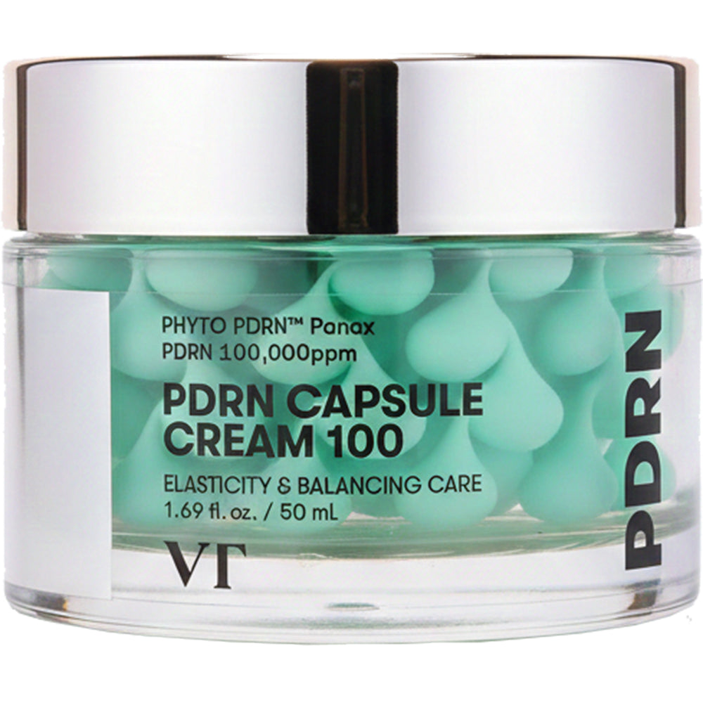 VT COSMETICS PDRN Kapselcreme 100 - Gesichtscreme mit pflanzlichem PDRN aus wildem Ginseng und Hyaluronsäure-Komplex - 50 ml