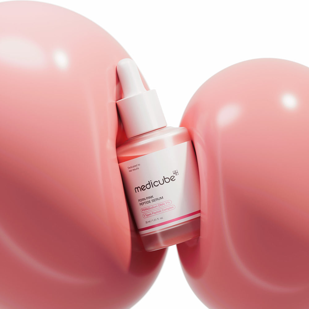 MEDICUBE PDRN Pink Peptide Serum - Gesichtsserum mit PDRN (Natrium-DNA) und Niacinamid zur Unterstützung eines ebenmäßigen Teints und gesunder Ausstrahlung - 30 ml