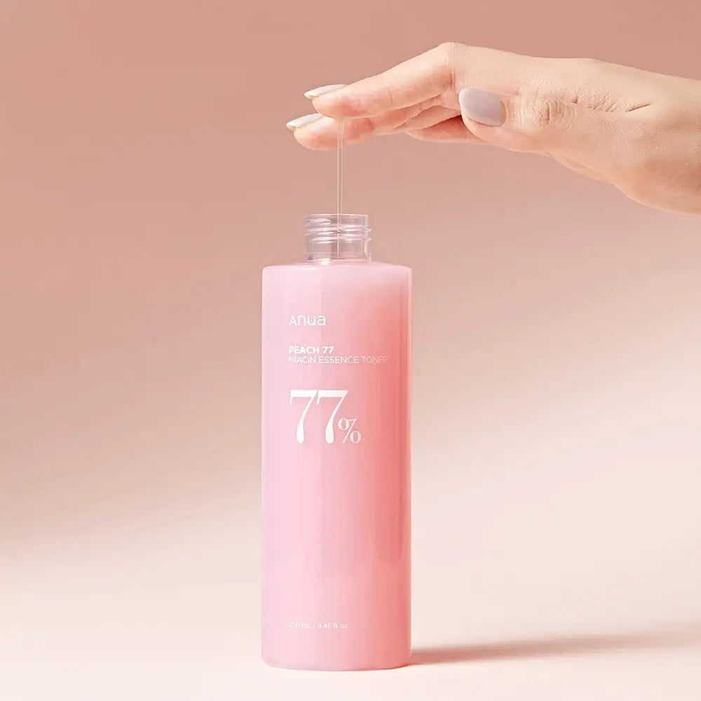 ANUA Peach Glow Toner Essenz für das Gesicht 77 - Feuchtigkeitsspendender Toner mit Niacinamid und Vitamin C für Ausstrahlung, 250 ml