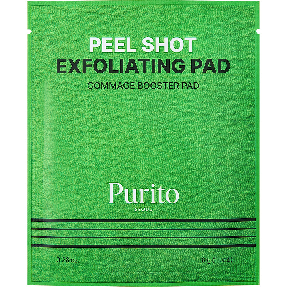 PURITO Peel Shot Exfoliating Pad – sanfte Formel mit AHA- und BHA-Säuren zur Entfernung abgestorbener Hautzellen und zur Beruhigung der Haut – 8 Stück