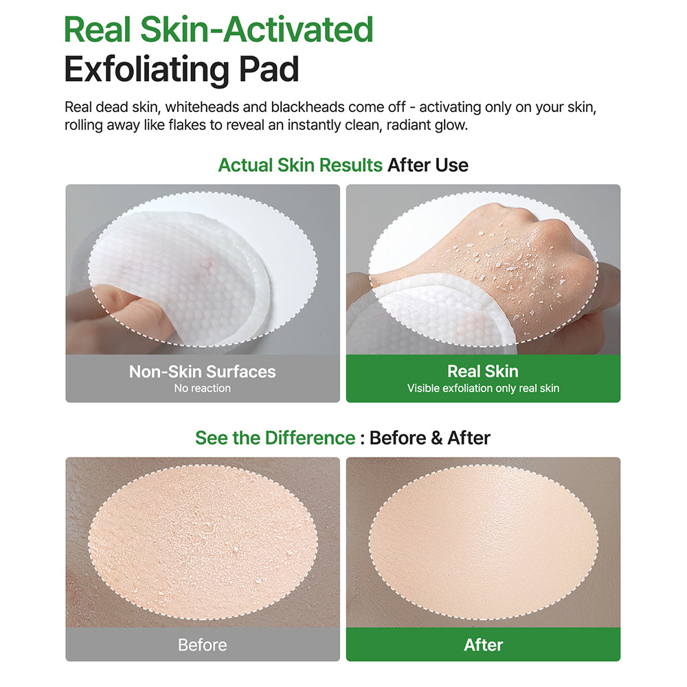 PURITO Peel Shot Exfoliating Pad – sanfte Formel mit AHA- und BHA-Säuren zur Entfernung abgestorbener Hautzellen und zur Beruhigung der Haut – 8 Stück