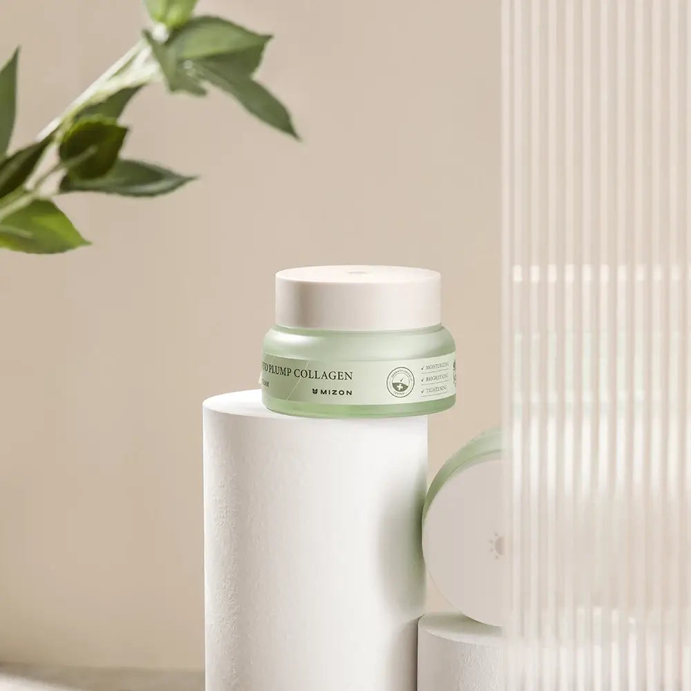 MIZON Phyto Plump Kollagen Tagescreme - Gesichtspflege angereichert mit Niacinamid und Panthenol zur Hautfeuchtigkeit und Hautkomfort - 50 ml