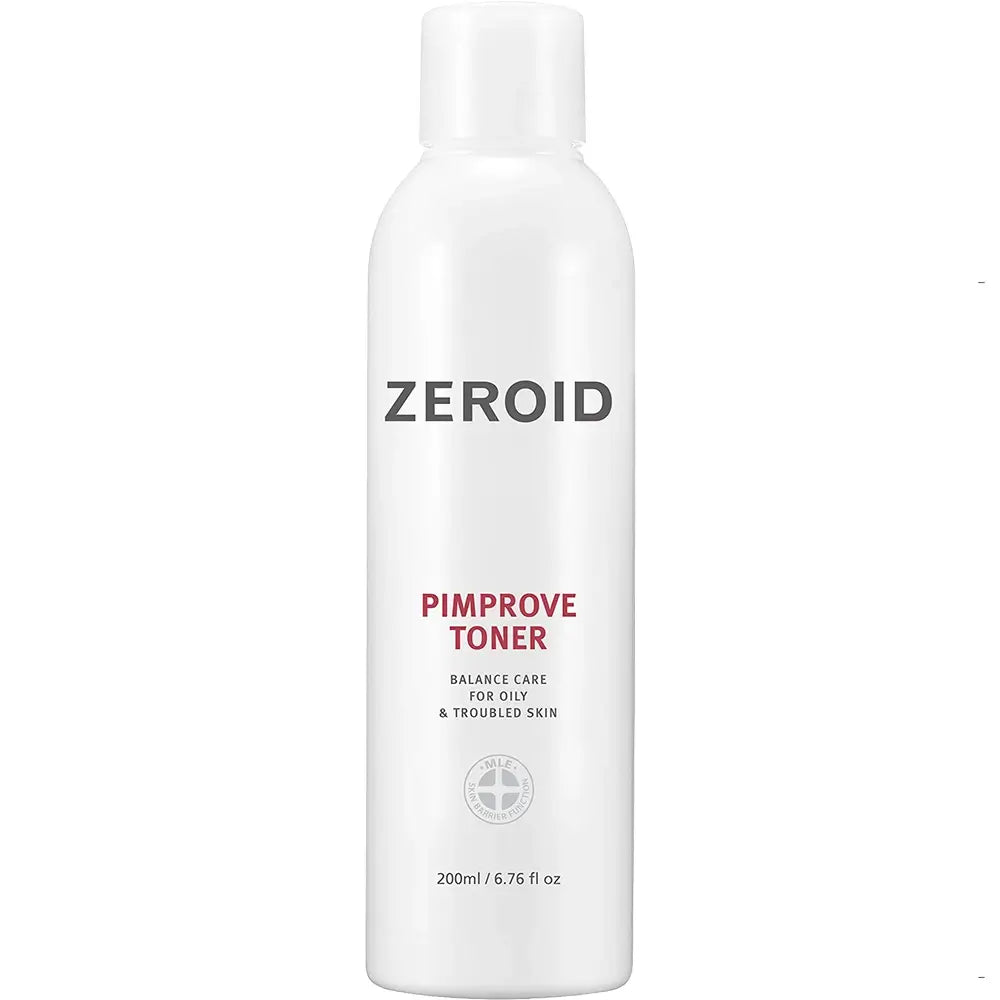 ZEROID Pimprove Toner - Gesichtswasser formuliert mit LHA und Zink PCA, das zur sanften und feuchtigkeitsspendenden Entfernung abgestorbener Hautzellen und zur Aufrechterhaltung des optimalen pH-Werts problematischer Haut beiträgt - 200 ml