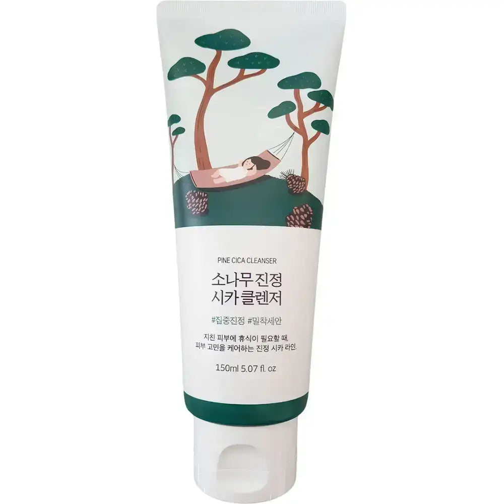 Round Lab Pine Cica Reinigungsschaum - Tiefenreinigung und intensive Feuchtigkeit für empfindliche und zu Akne neigende Haut, 150 ml