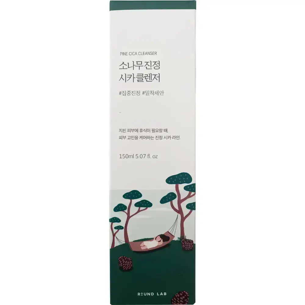 Round Lab Pine Cica Reinigungsschaum - Tiefenreinigung und intensive Feuchtigkeit für empfindliche und zu Akne neigende Haut, 150 ml