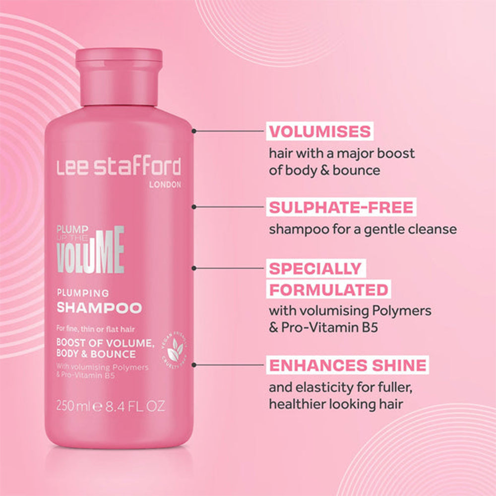 Lee Stafford Plump Up The Volume Plumping Shampoo Sampon pentru Par Fin si Lipsit de Volum 250 ML