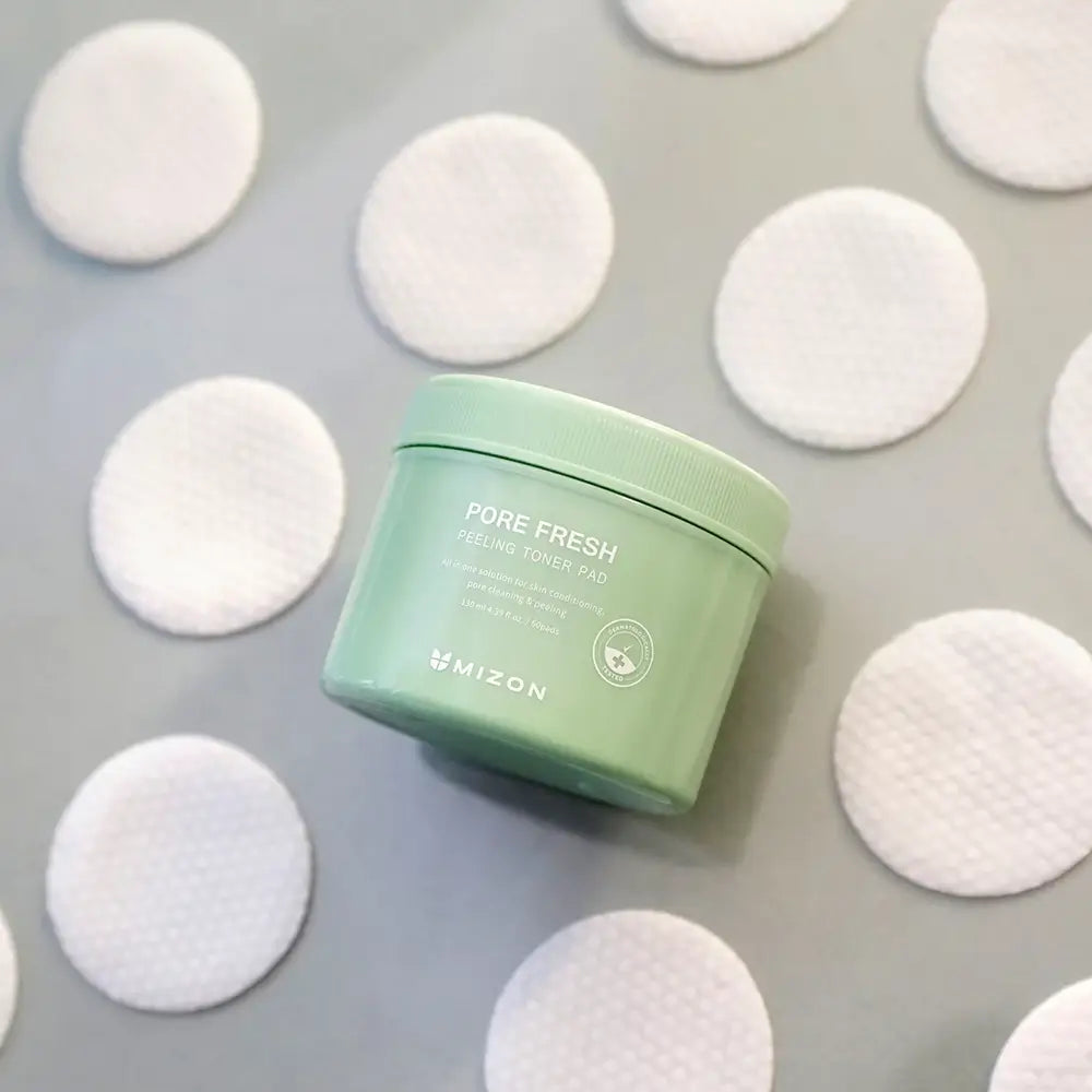 MIZON Pore Fresh Peeling Toner Pad - Gesichts-Toner-Pad mit Zitronensäure AHA und Gluconolacton PHA für sanftes Peeling, Porenreinigung und Hauterfrischung - 130 ml