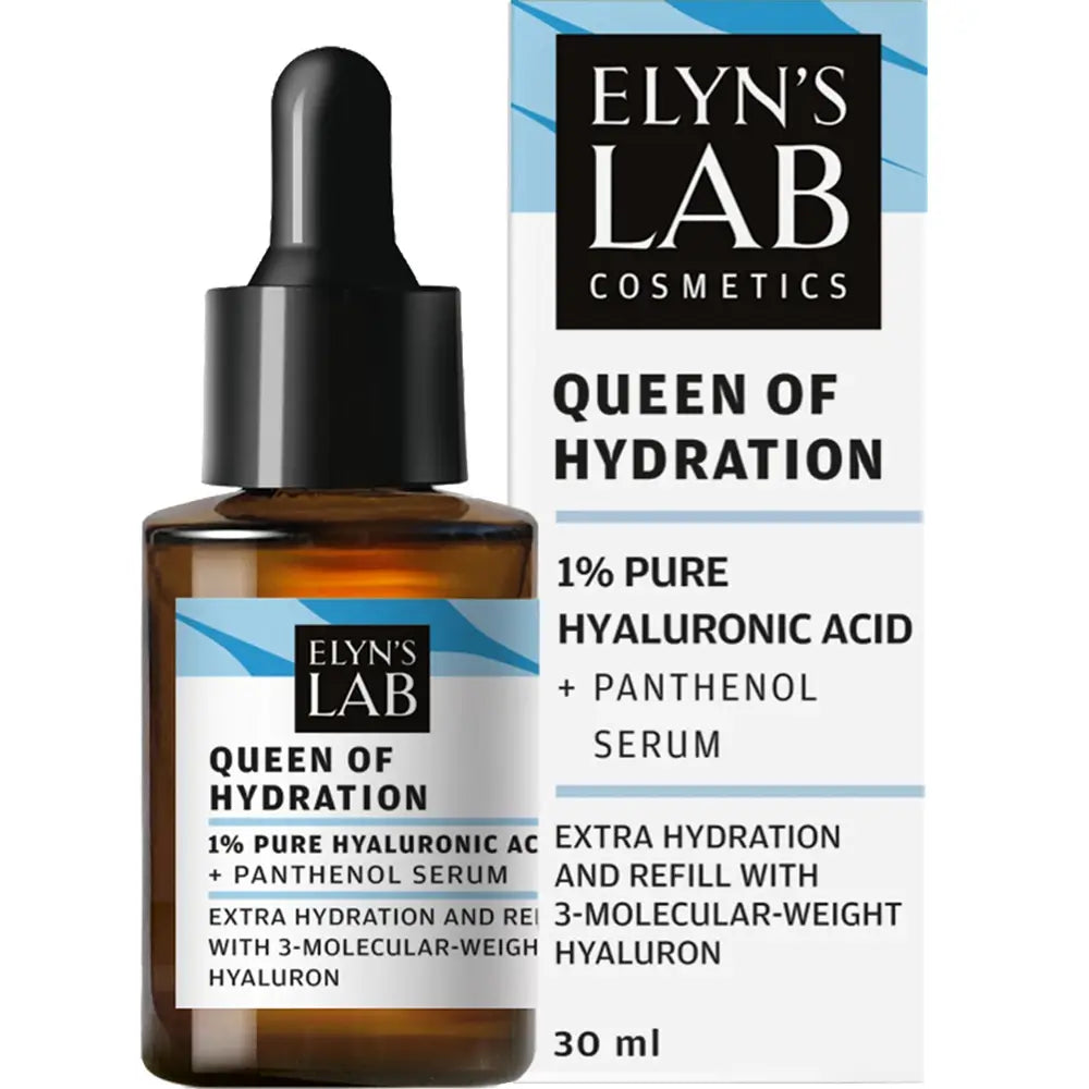 ELYN'S LAB Queen of Hydration 1% Hyaluronsäure + Panthenol - Gesichtsserum für trockene und dehydrierte Haut - 30 ml