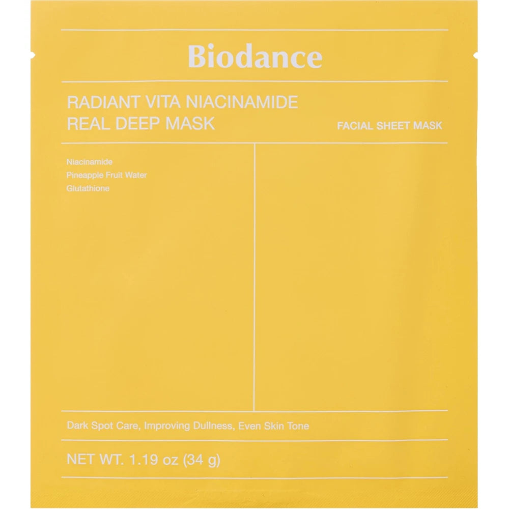 BIODANCE Radiant Vita Niacinamid Maske - für ebenmäßigen und strahlenden Teint, 34g