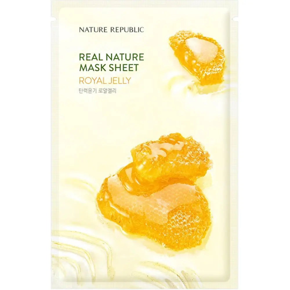 NATURE REPUBLIC Real Nature Royal Jelly Mask Sheet - Intensive Hydration and Skin Revitalization, 23g