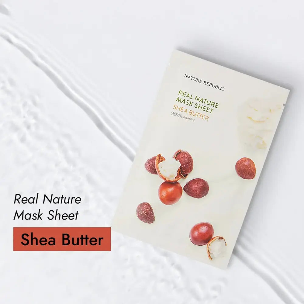 NATURE REPUBLIC Real Nature Feuchtigkeitsspendende Faltenmaske mit Sheabutter - Intensive Feuchtigkeit und beruhigender Effekt, 23 g