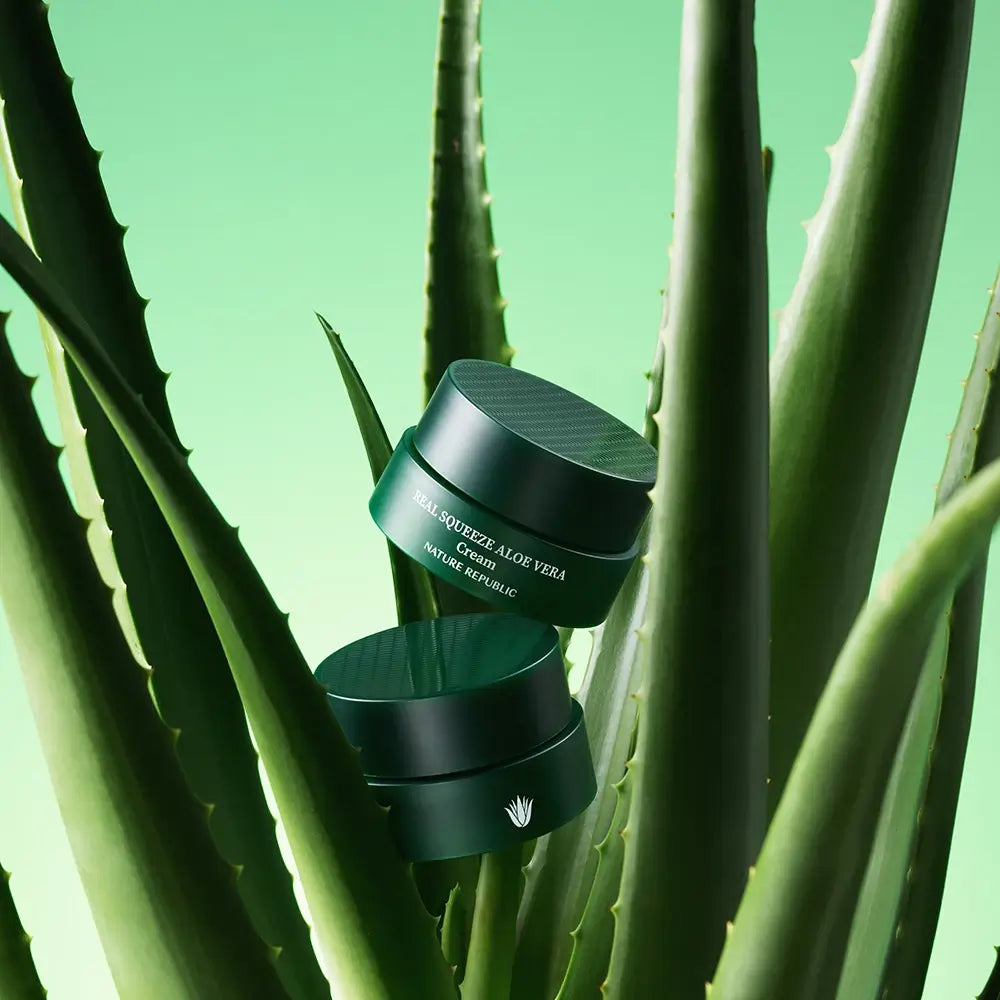 NATURE REPUBLIC Real Squeeze Aloe Vera Feuchtigkeitscreme - Intensive Feuchtigkeit und Beruhigung, 55 ml
