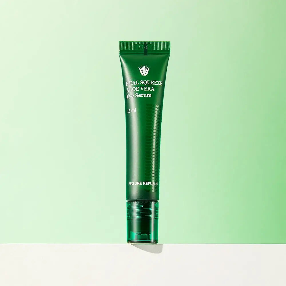 NATURE REPUBLIC Real Squeeze Aloe Vera Augen-Serum - Intensive Feuchtigkeit und Anti-Falten, 15 ml