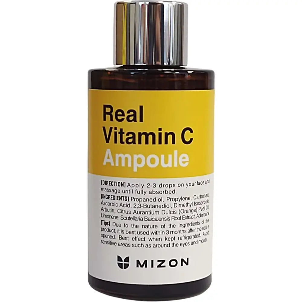MIZON Real Vitamin C Ampoule - Hautserum mit reinem Vitamin C und Arbutin zur Aufhellung und zum Schutz vor oxidativem Stress - 30 ml