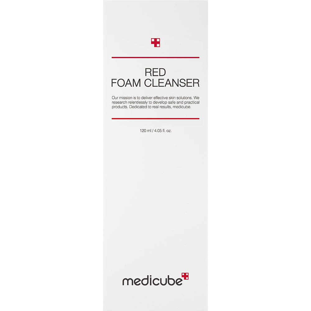 MEDICUBE Red Foam Cleanser - Reinigungsschaum mit Salicylsäure 0,5% und Sophora angustifolia Extrakt, zur Tiefenreinigung der Poren und zur Aufrechterhaltung des Hautgleichgewichts - 120 ml