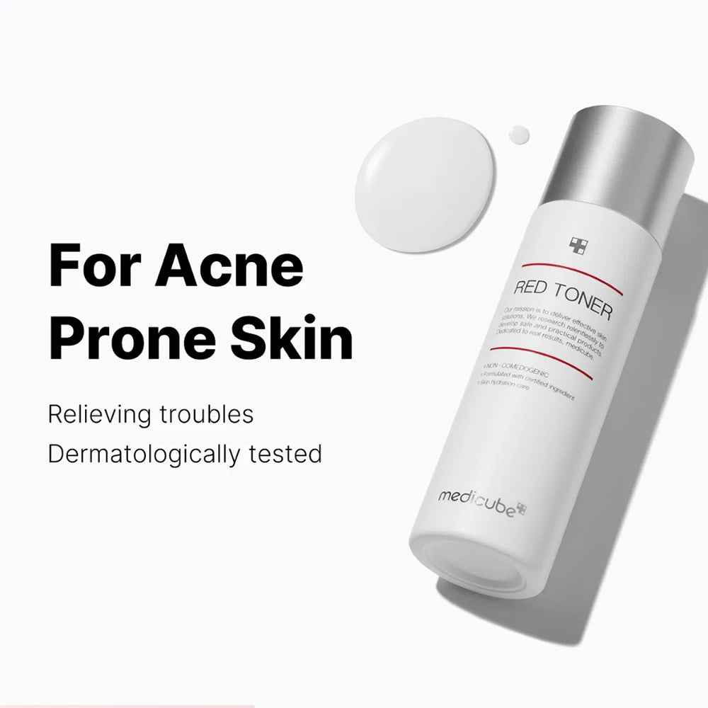 MEDICUBE Red Toner 2.0 - Gesichtstoner mit BHA Salicylsäure und Zink PCA zur sanften Peeling und Talgkontrolle - 100 ml