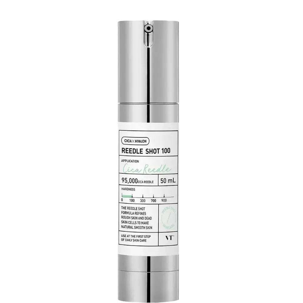 VT COSMETICS Reedle Shot 100 - Gesichtsserum mit Centella Asiatica und dreifacher Hyaluronsäure zur Verbesserung der Hautfeuchtigkeit und Stärkung der Hautbarriere - 50 ml