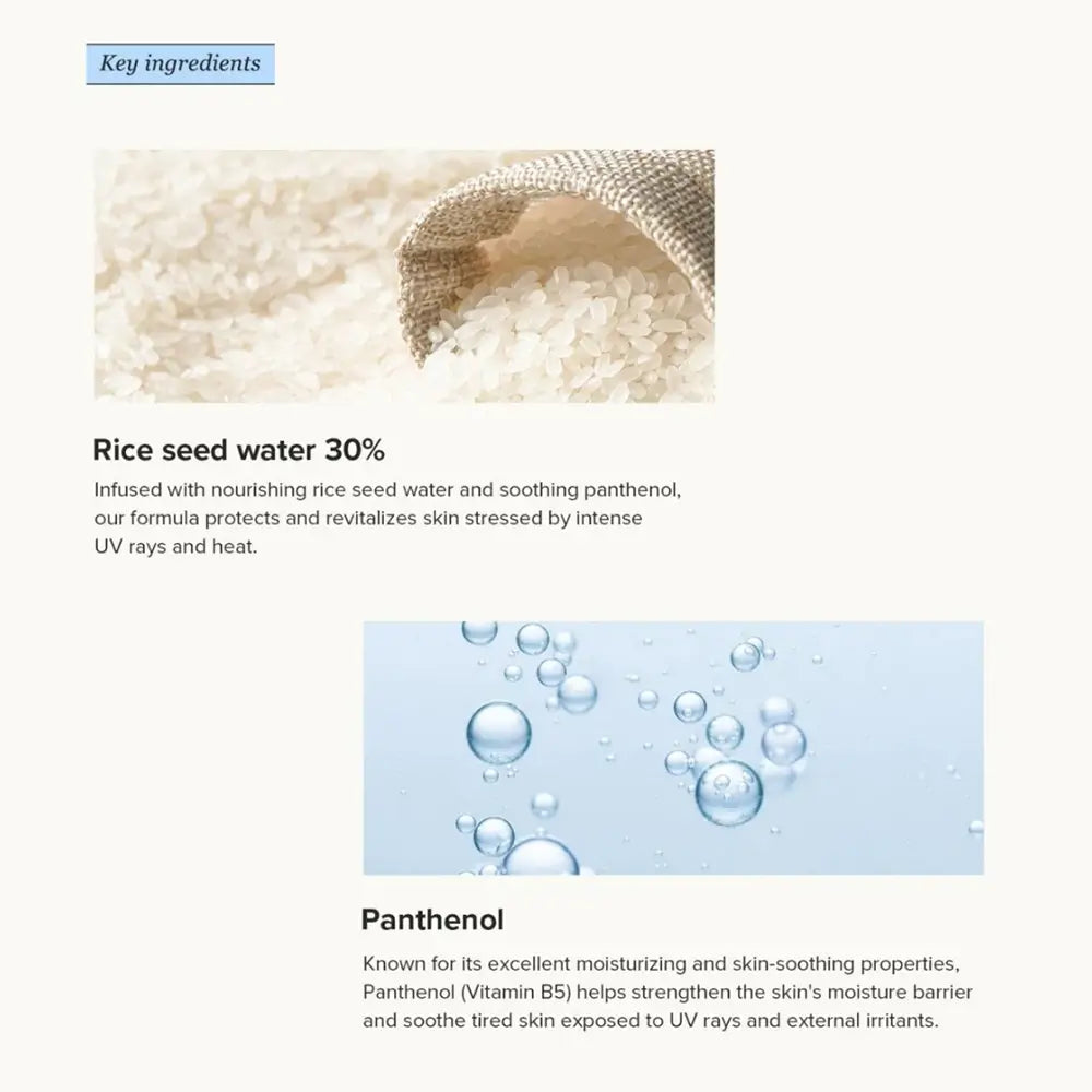 BEAUTY OF JOSEON Linderung Sonne Aqua-Frische Reis + B5 SPF 50+ PA++++ - Gesichtscreme formuliert mit Reiswasser und Panthenol (Vitamin B5), die zum Sonnenschutz, zur Hautfeuchtigkeit und zur Erhaltung des Hautkomforts beiträgt - 50 ml