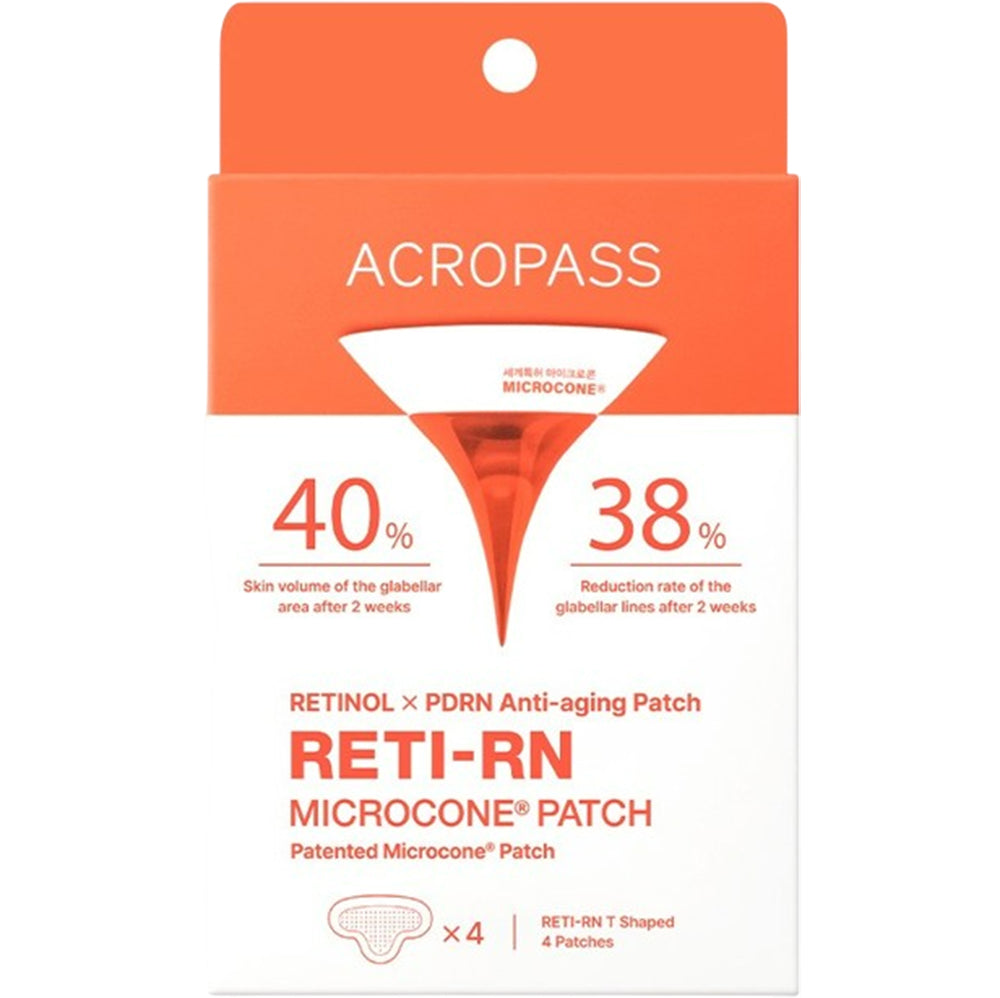ACROPASS Reti-Rn Microcone Patch T-Shape - plasturi formulati cu retinol si PDRN, care contribuie la ingrijirea ridurilor si la imbunatatirea fermitatii pielii - 4 buc