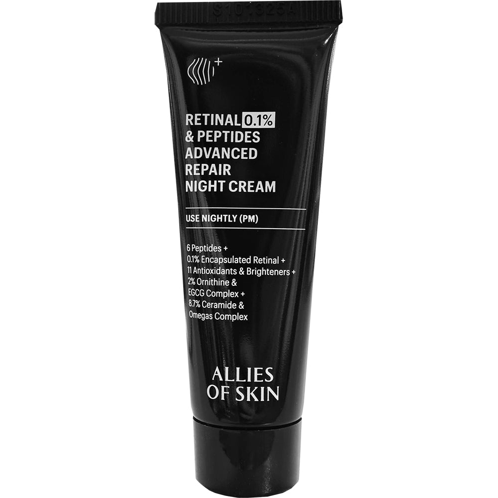 ALLIES OF SKIN Retinal 0,1% und Peptide Fortschrittliche Reparatur-Nachtcreme, 20 ml
