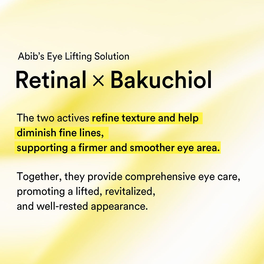 ABIB Retinal Eye Serum Lifting Roller - ser de ochi formulat cu retinal si cafeina, care contribuie la imbunatatirea aspectului zonei delicate din jurul ochilor si la metinerea aspectului odihnit - 15 ml