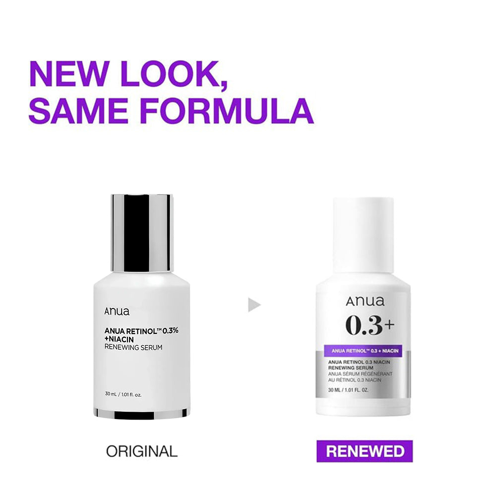 ANUA Renewing Serum mit Retinol 0.3% und Niacinamid - Anti-Falten und Hautton-Ausgleich, 30 ml